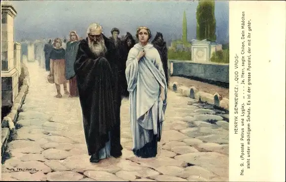 Künstler Ak Stachiewicz, Piotr, Henryk Sienkiewicz, Quo Vadis Nr. 9, Apostel Petrus und Lygia