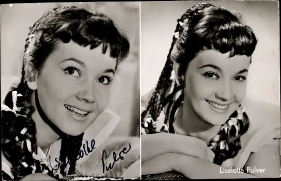 Ak Schauspielerin Liselotte Pulver, Portrait, Film Helden, Autogramm