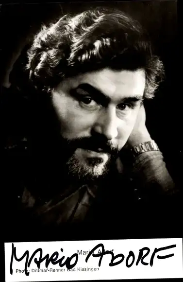 Ak Schauspieler Mario Adorf, Portrait, Autogramm