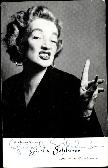 Ak Schauspielerin Gisela Schlüter, Portrait, Autogramm