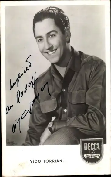 Ak Schauspieler Vico Torriani, Portrait, Autogramm, Sänger