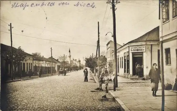 Foto Ak Niš Nisch Serbien, Straßenpartie