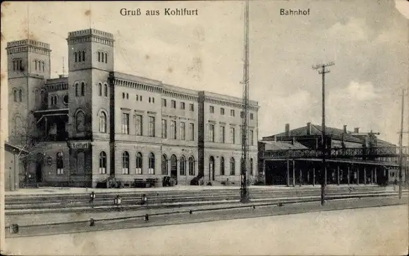 Ak Węgliniec Kohlfurt Schlesien, Bahnhof, Gleisseite