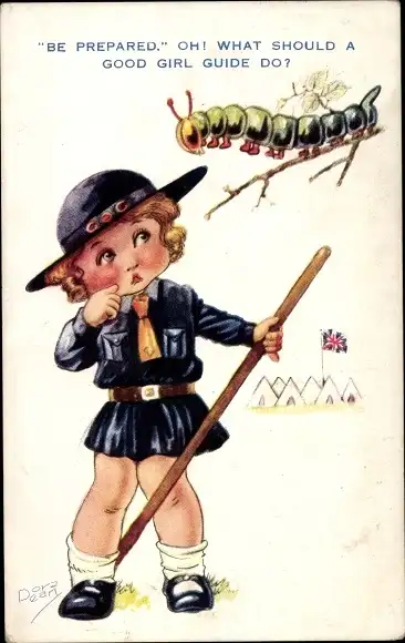 Künstler Ak Dean, Dora, Pfadfinderin, Raupe