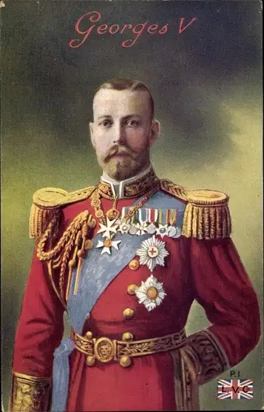 Ak König George V. von England, Portrait, Uniform, Orden