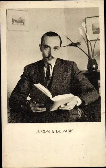 Ak Henri, Graf von Paris, Portrait mit Buch