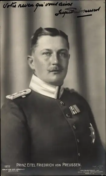 Ak Eitel Friedrich Prinz von Preußen, Portrait in Uniform