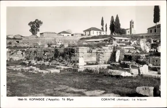 Ak Korinth Griechenland, Tribüne, Ruine
