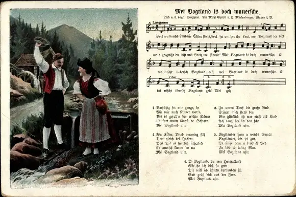 Lied Ak Mei Vogtland is doch wunersche, Hilmar Mückenberger, Trachten