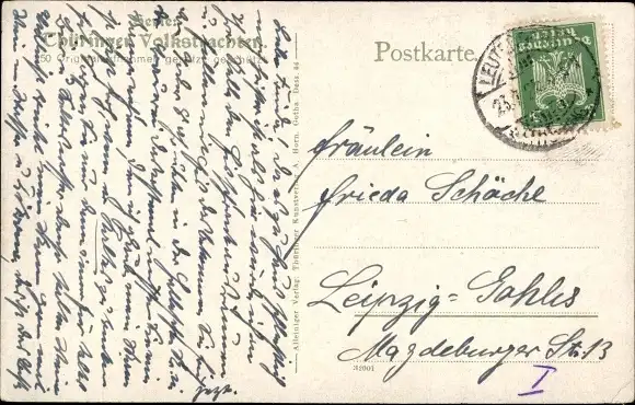 Ak Liebespaar in Tracht, Thüringer Tracht