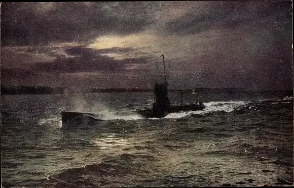 Ak Deutsches U-Boot in voller Fahrt, Kaiserliche Marine