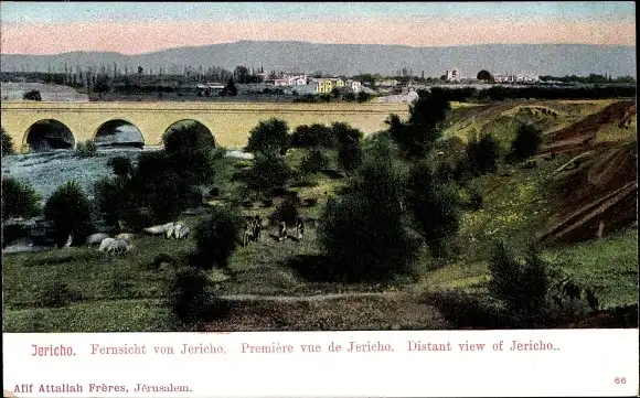 Ak Jericho Palästina, Blick auf den Ort
