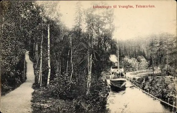 Ak Telemarken Norwegen, Landseilingen til Vrangfos, Schiff