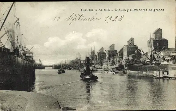 Ak Buenos Aires Argentinien, Diques y Elevadores de granos