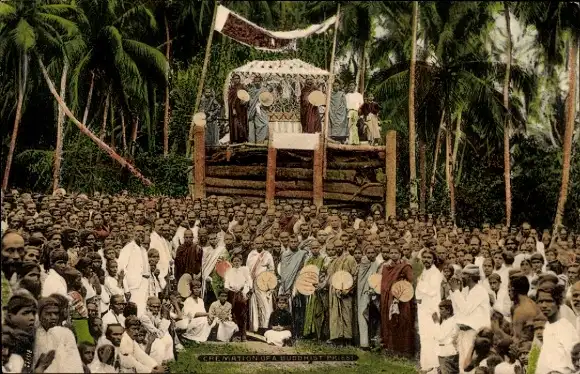 Ak Sri Lanka Ceylon, Group photo Buddhist priests, Buddhistische Priester