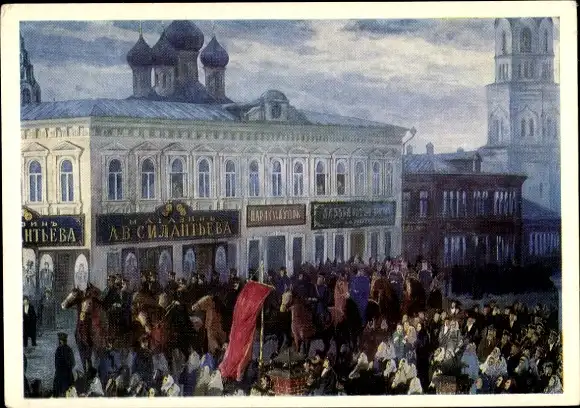 Künstler Ak Iwanowo Russland, Generalstreik der Arbeiter 1905