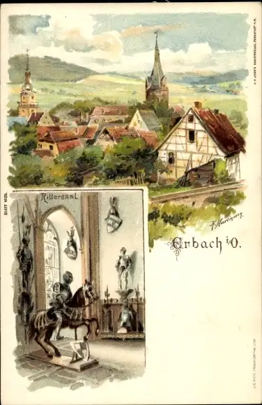 Künstler Litho Erbach im Odenwald Hessen, Panorama, Rittersaal