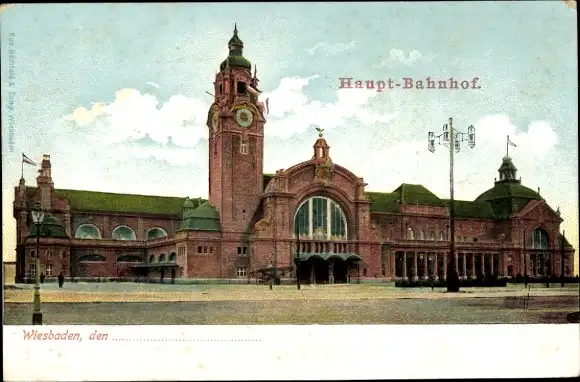 Ak Wiesbaden in Hessen, Hauptbahnhof