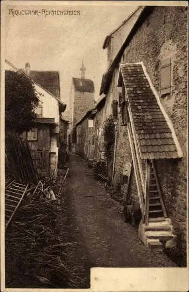 Ak Riquewihr Reichenweier Elsass Haut Rhin, Ortspartie, Gasse