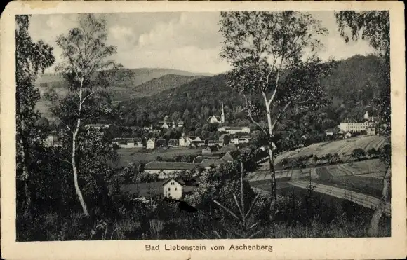 Ak Bad Liebenstein im Thüringer Wald, Panorama vom Aschenberg aus