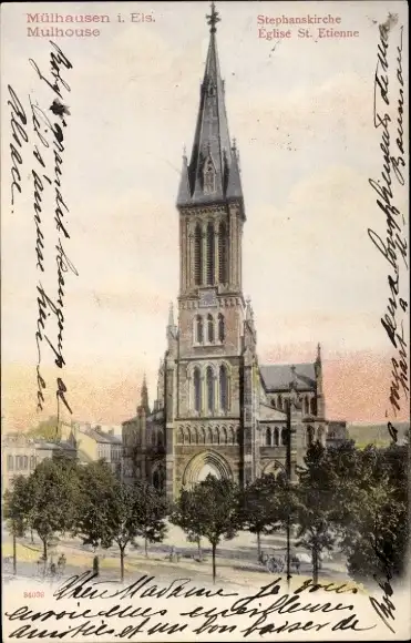 Ak Mulhouse Mülhausen Elsass Haut Rhin, Stephanskirche