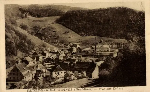 Ak Sainte Marie aux Mines Markirch Elsass Haut Rhin, Vue sur Echery