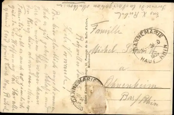 Ak Retzwiller Retsweiler Retzweiler Elsass Haut Rhin, Kirche, Epicerie, Monument des Morts et Ecole