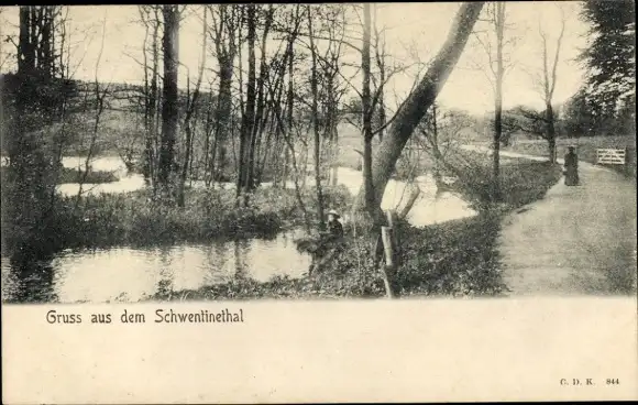 Ak Schwentinental in Schleswig Holstein, Wegpartie