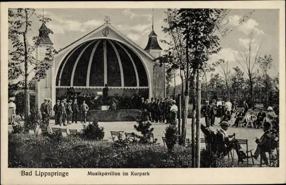 Ak Bad Lippspringe in Westfalen, Musikpavillon im Kurpark