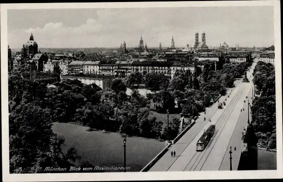 Ak München, Blick vom Maximilianeum