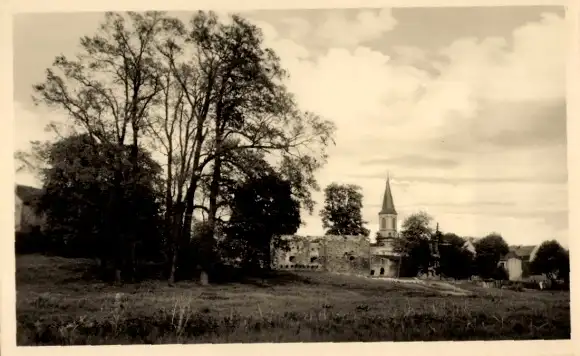 Ak Zossen in Brandenburg, Burgruine, Kirche