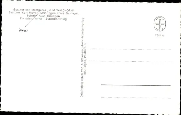 Ak Mähringen Kusterdingen in Württemberg, Schulhaus, Kirche, Gasthof Zum Waldhorn, Innen