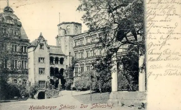 Ak Heidelberg am Neckar, Schloss, Schlosshof