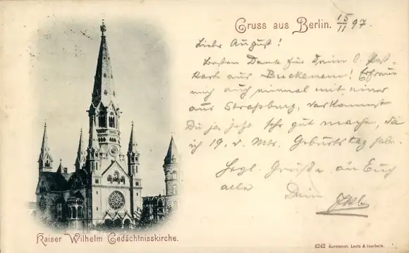 Ak Berlin Charlottenburg, Kaiser Wilhelm Gedächtniskirche