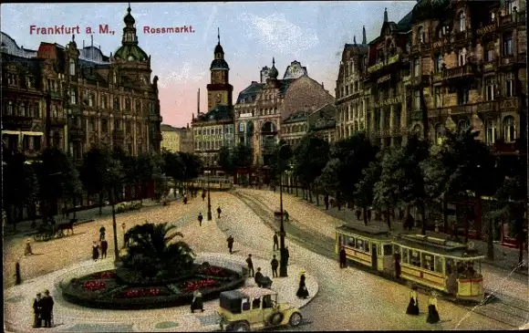 Ak Frankfurt am Main, Rossmarkt, Straßenbahn
