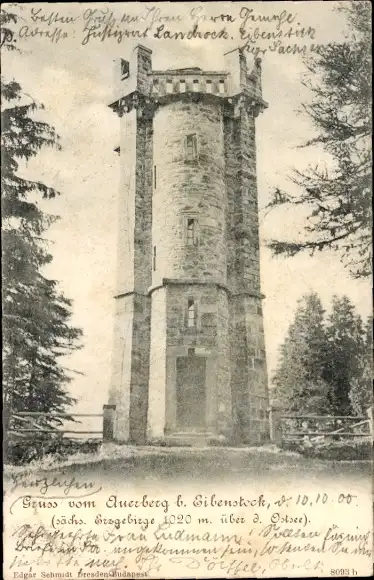 Ak Wildenthal Eibenstock im Erzgebirge, Auersberg, Turm