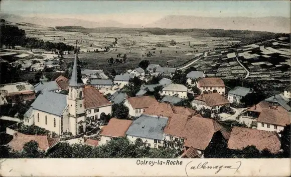 Ak Colroy la Roche Kolrein Alsace Bas Rhin, Gesamtansicht, Kirche