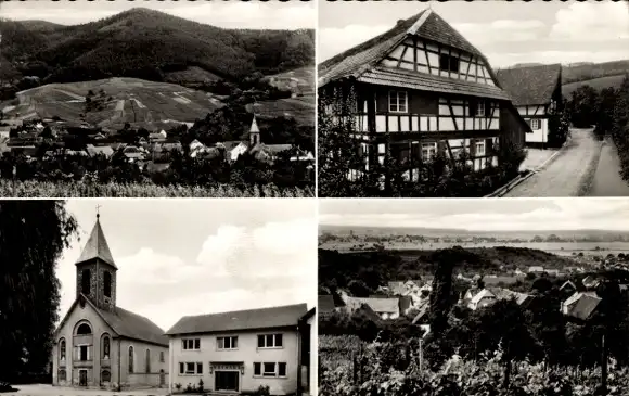 Ak Eisental Bühl in Baden Schwarzwald, Panorama, Fachwerkhaus, Kirche