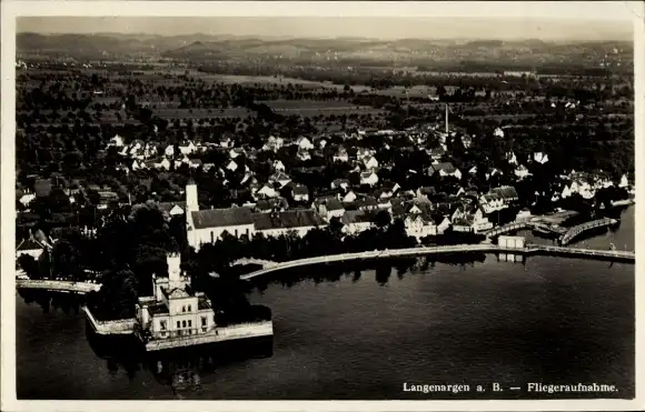 Ak Langenargen am Bodensee, Fliegeraufnahme