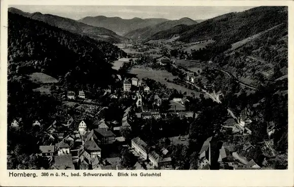 Ak Hornberg im Schwarzwald, Gesamtansicht, Gutachtal