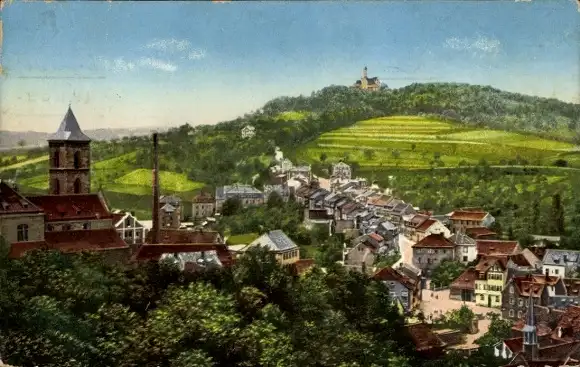 Ak Bamberg in Oberfranken, Panorama, Altenburg, Karmelitenkirche