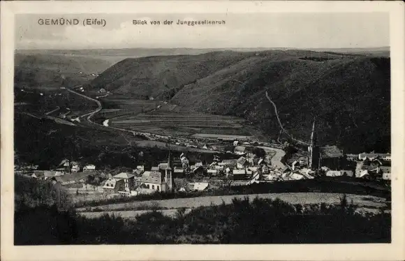 Ak Gemünd Schleiden in der Eifel, Blick von der Junggesellenruh, Gesamtansicht