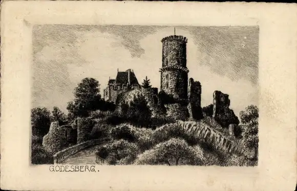 Künstler Ak Bad Godesberg Bonn am Rhein, Godesburg