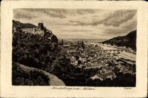 Künstler Ak Heidelberg am Neckar, Panorama