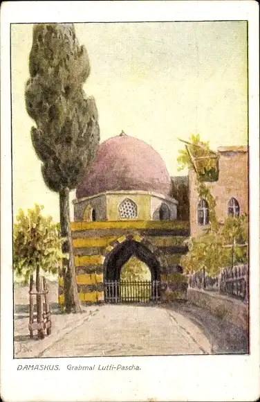 Künstler Ak Damaskus Syrien,  Grabmal Lutfi-Pascha