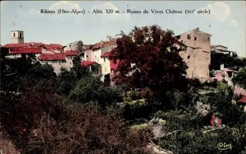 Ak Ribiers Hautes Alpes, Schlossruinen