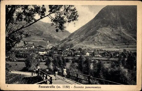 Ak Fenestrelle Piemonte, Blick von der Brücke