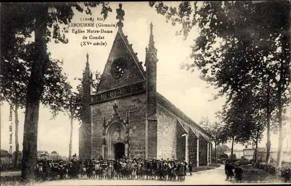 Ak Libourne Gironde, Eglise Notre-Dame de Condat