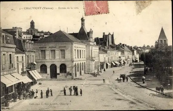 Ak Chauvigny Vienne, Entree de la ville