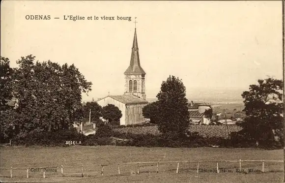 Ak Odenas Rhône, l'Eglise et le vieux bourg